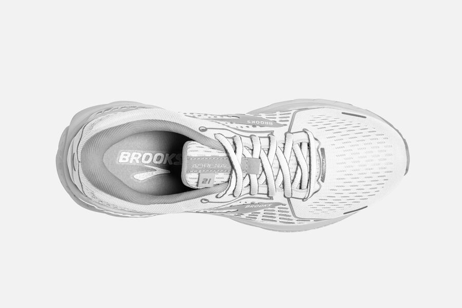 Brooks Adrenaline GTS 21 Road Running Shoes Womens - White/Grey - SZLYE-1976